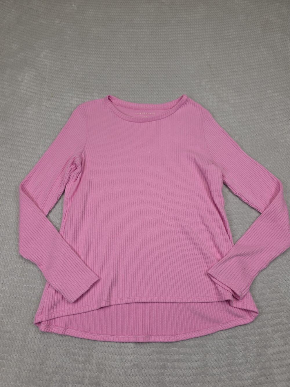 American Eagle Shirt Womens Medium Pink Ribbed Super Soft Oversized